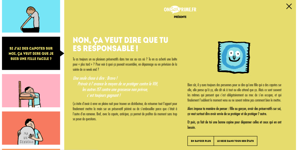 Module interactif du site onSEXprime de l'INPES : de vraies questions de vraies réponses