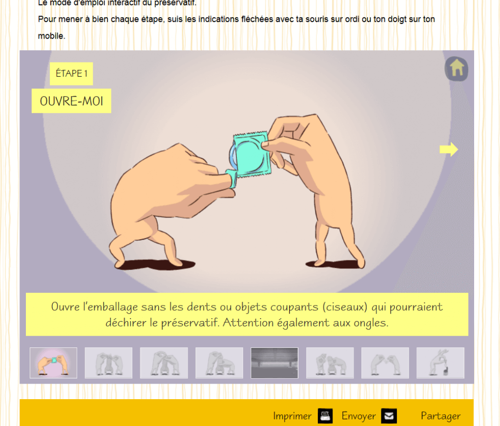 Module interactif du site onSEXprime de l'INPES : mode d'emploi du préservatif