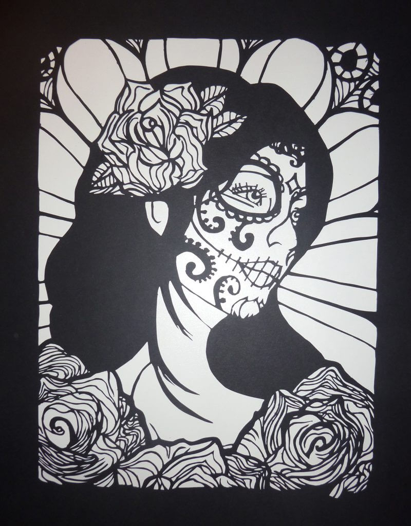 Découpage terminé : papercut Dia de los Muertos