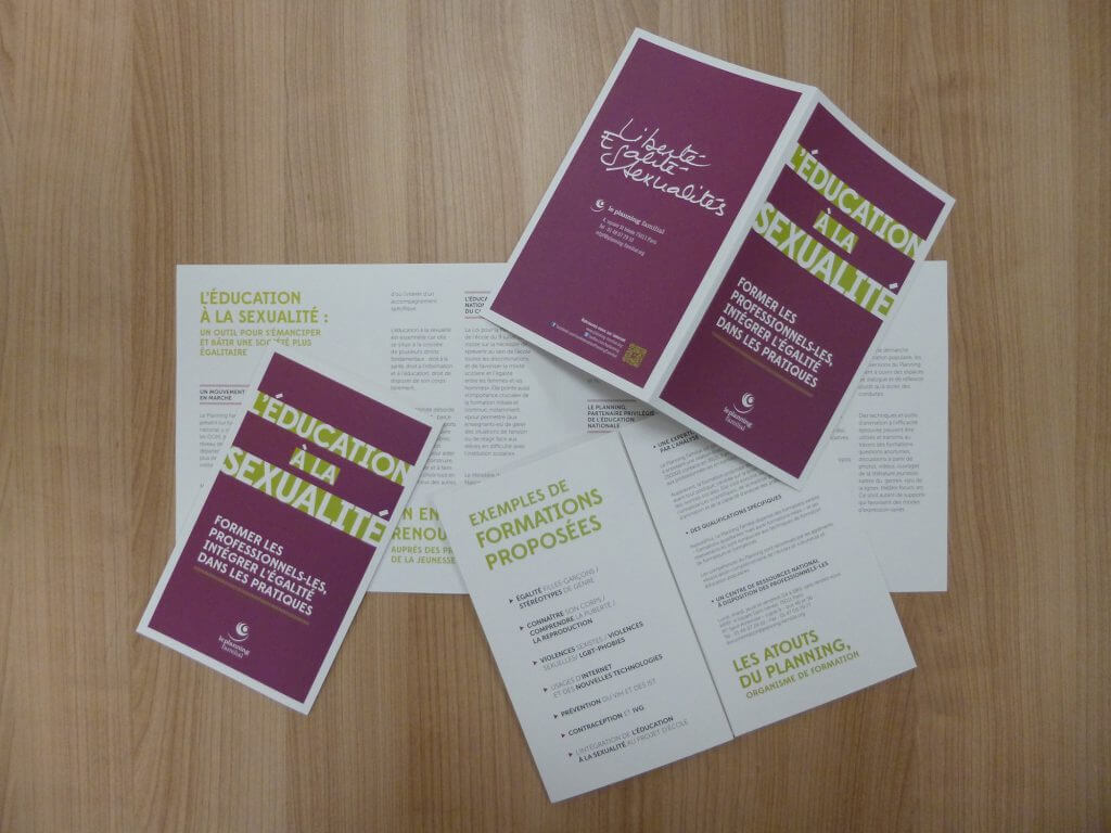 Print production : leaflet dedicated to sexuality education, version intended for professionals