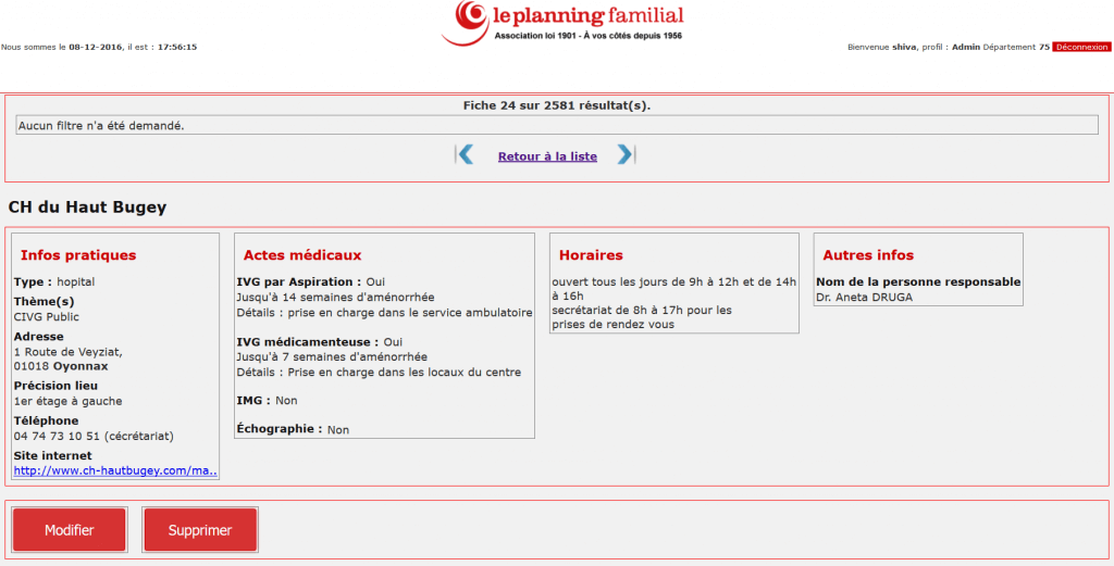 Logiciel support pour plateforme téléphonique, annuaire: fiche détaillée