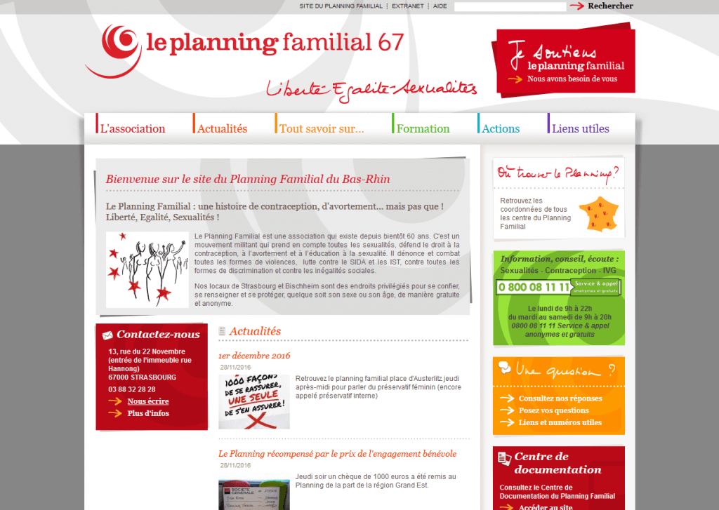 Site local du Planning Familial du Bas-Rhin