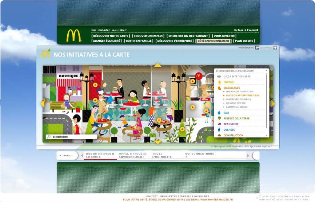 Mc Donald's website - Initiatives module, list view