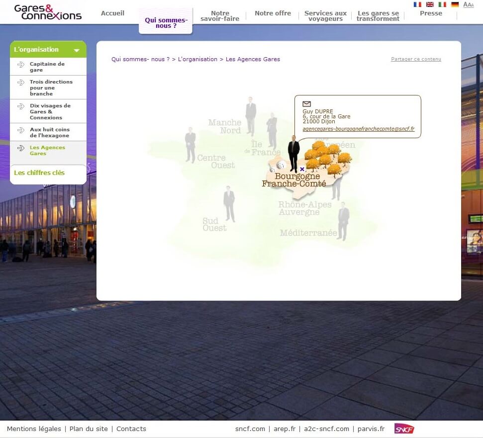 Page détails du site Gares et Connexions (SNCF)